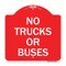 Signmission Designer Series Sign-No Trucks or Buses, Red & White Aluminum Sign, 18" x 18", RW-1818-23557 A-DES-RW-1818-23557 - alternate 1